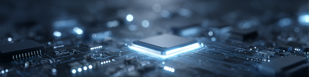 Chip, circuit board, blue glow, semiconductor, tech hardware
