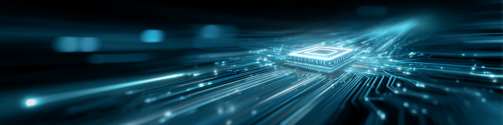 Blue semiconductor chip, circuit board, high - speed tech, electronic component, futuristic hardware