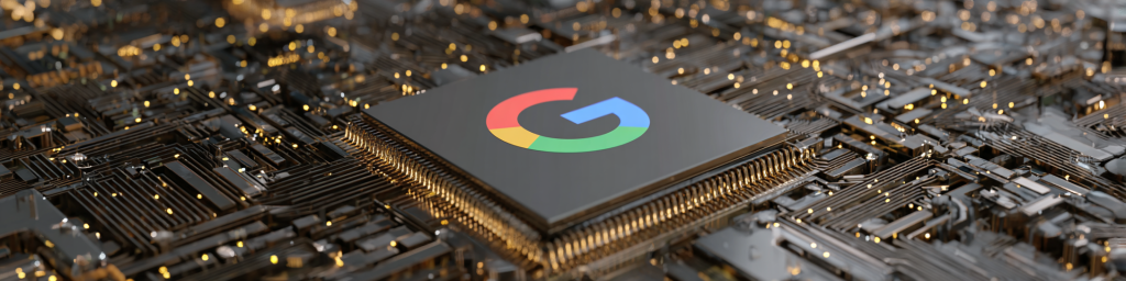 Google chip, semiconductor, golden circuit board, tech hardware, AI processor