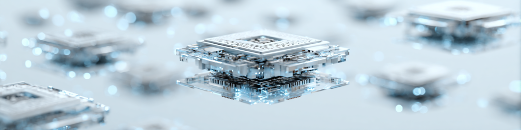 Transparent chip, futuristic semiconductor, tech hardware, electronic component, advanced chip design