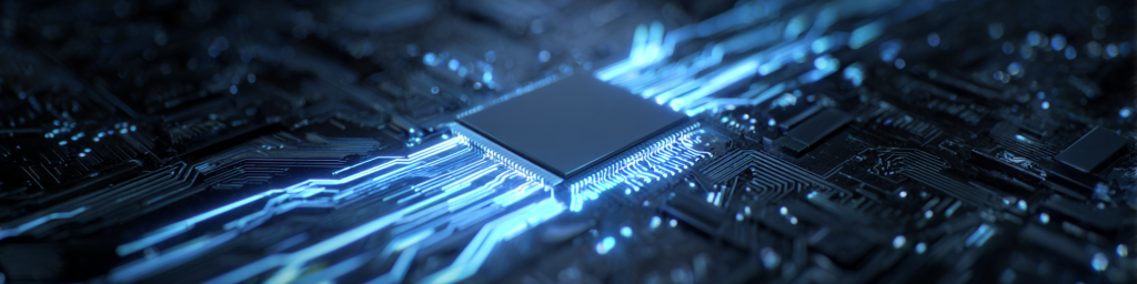 Blue glowing circuit board, central processor chip, electronic hardware, tech innovation, semiconductor technology